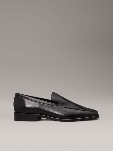 Μαύρο Δερμάτινα Τετράγωνα Loafers  Γυναίκα