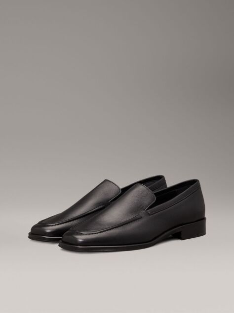 Μαύρο Δερμάτινα Τετράγωνα Loafers  Γυναίκα