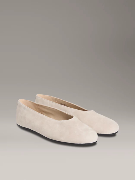 Beige Suede Ballerinas  Women