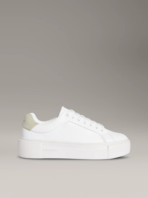 White Leather Platform trainers  Women