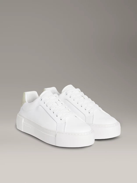 White Leather Platform trainers  Women