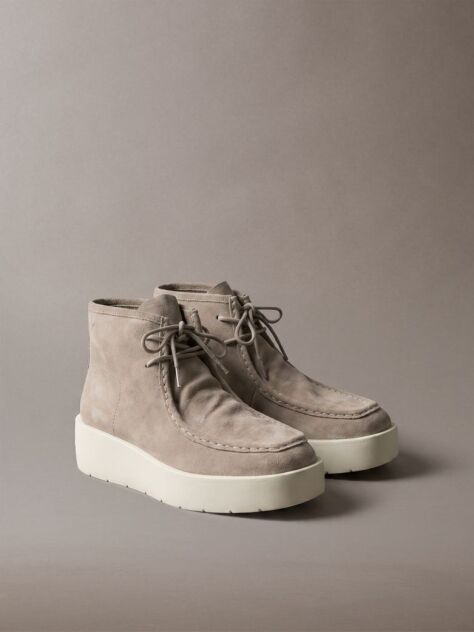 Beige Suede Platform Desert Boots  Women