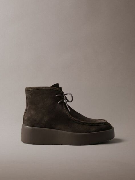 Brown Suede Platform Desert Boots  Women