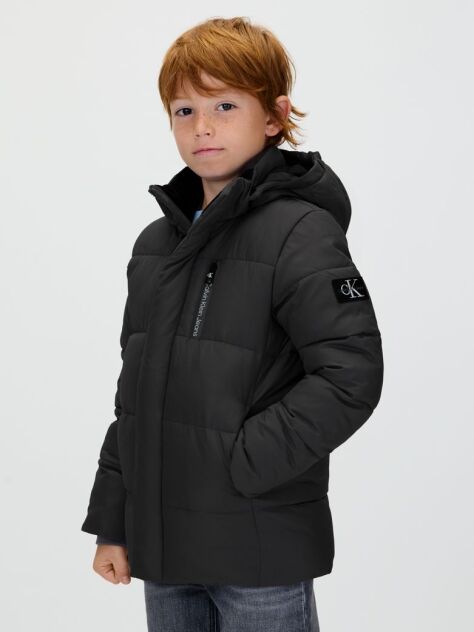 Black Recycled Polyester Puffer Jacket  Boys