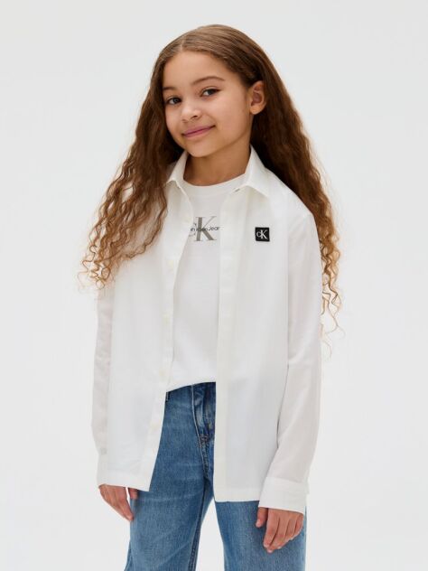 White Kids' Cotton Poplin Shirt  Boys