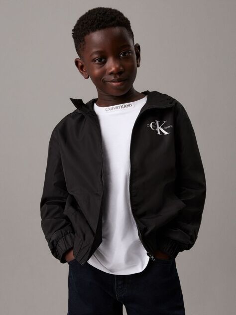 Black Hooded Windbreaker  Boys