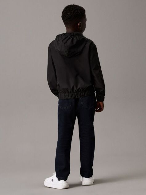 Black Hooded Windbreaker  Boys