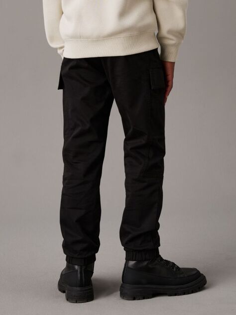 Black Woven Cargo Trousers  Boys