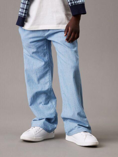 Μπλε Άνετο Chambray Chino Παντελόνι  Αγόρι