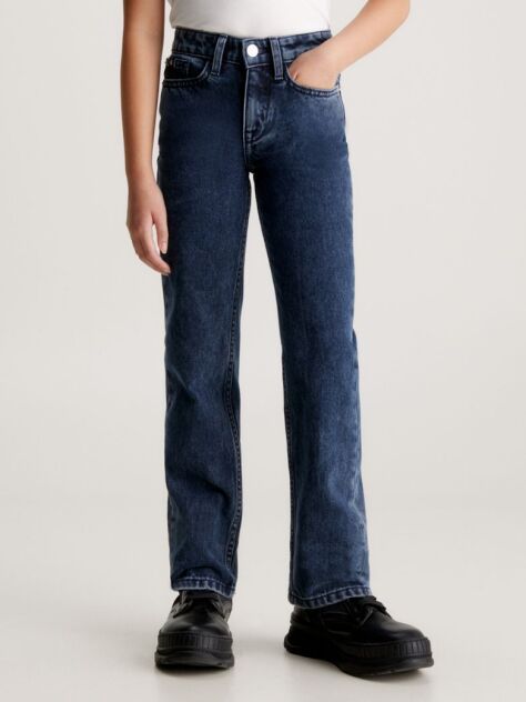 Blue High Rise Straight Jeans  Girls