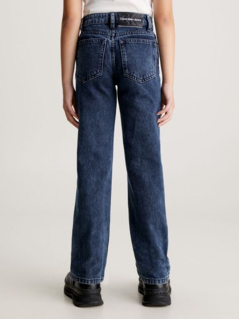 Blue High Rise Straight Jeans  Girls