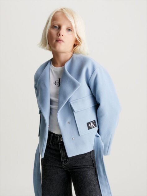 Blue Felt Wrap Jacket  Girls