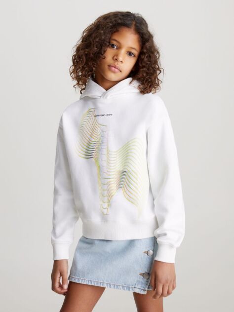 Λευκό Hoodie Με Γραφικό Λογότυπο  Κορίτσι