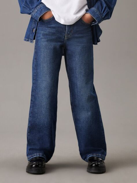 Blue High Rise Wide Leg Jeans  Girls