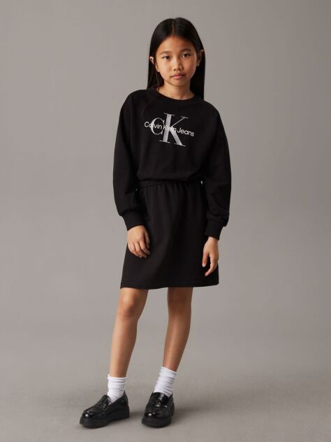 Black Logo Sweatshirt Dress  Girls