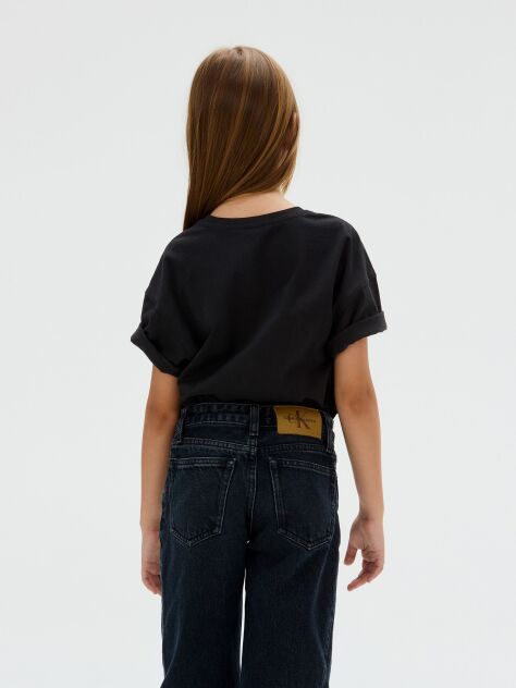 Μαύρο Άνετο T-shirt Με Λογότυπο  Κορίτσι