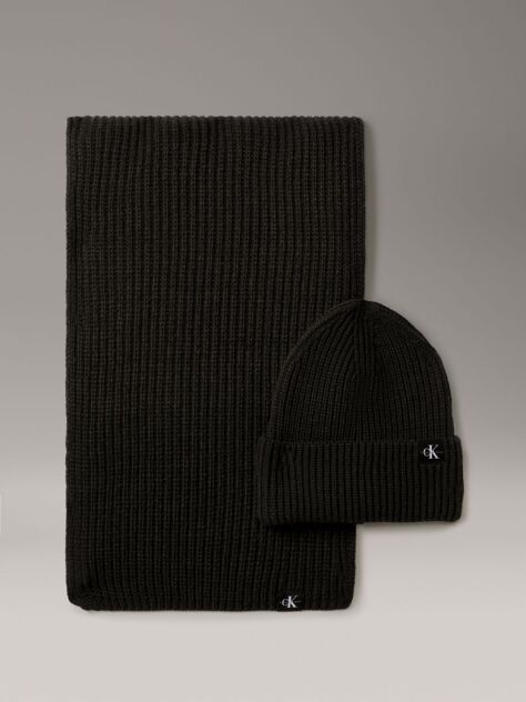 Black Kids' Scarf & Beanie Set  Kids Unisex