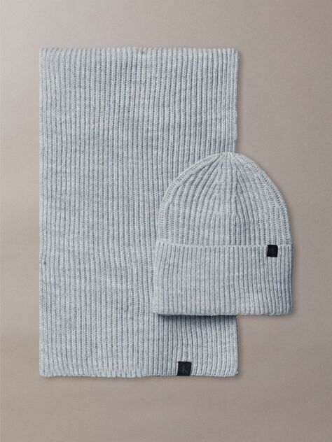 Grey Kids' Scarf & Beanie Set  Kids Unisex