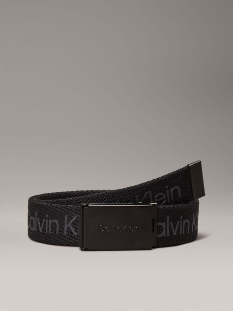 Black Unisex Canvas Logo Belt  Kids Unisex