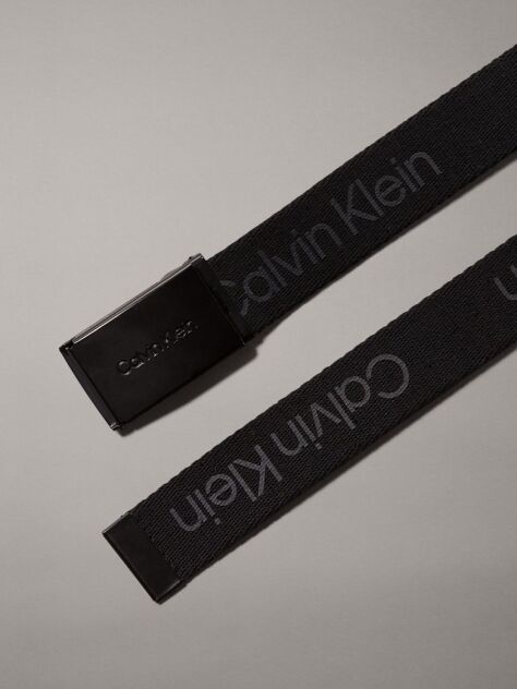 Black Unisex Canvas Logo Belt  Kids Unisex