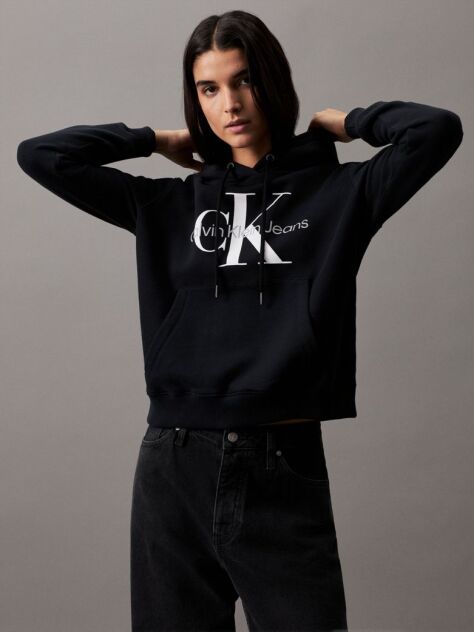 Black Monogram Hoodie  Women