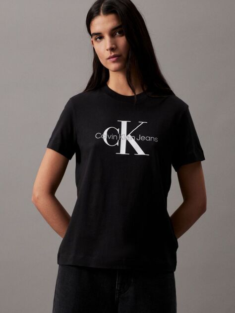 Μαύρο T-Shirt Με Μονόγραμμα  Γυναίκα