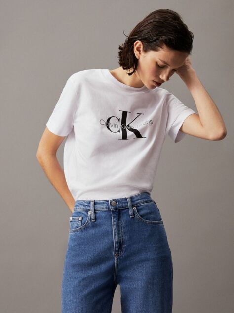 Λευκό T-Shirt Με Μονόγραμμα  Γυναίκα