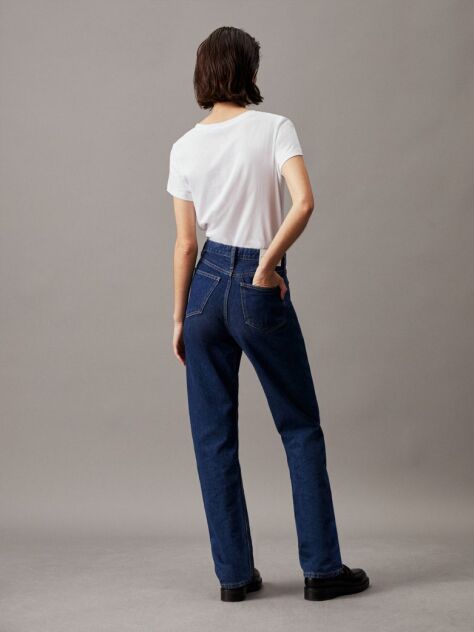 Λευκό Slim T-Shirt Από Οργανικό Βαμβάκι Με Λογότυπο  Γυναίκα