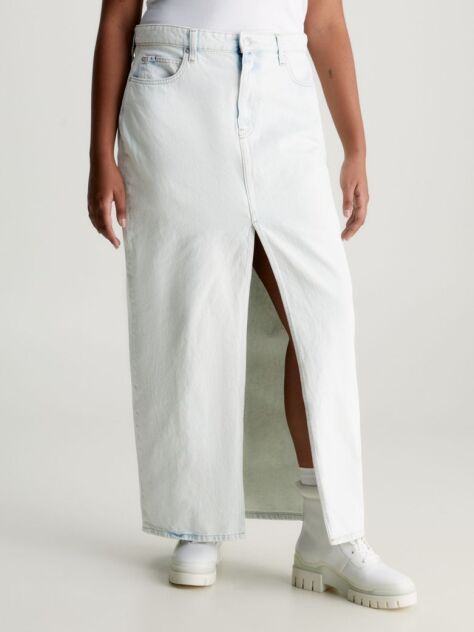 Denim Front Split Maxi Denim Skirt  Women