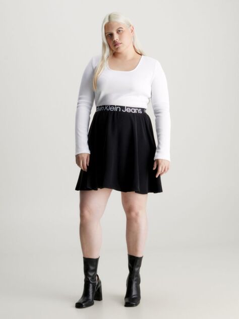 Multi Logo Tape Long Sleeve Dress  Women