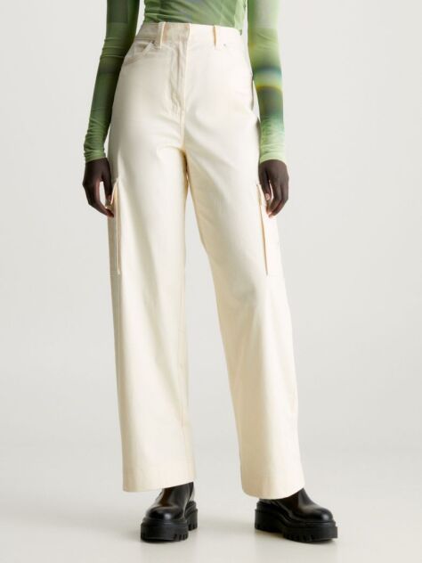 Yellow Straight Cotton Cargo Pants  Women