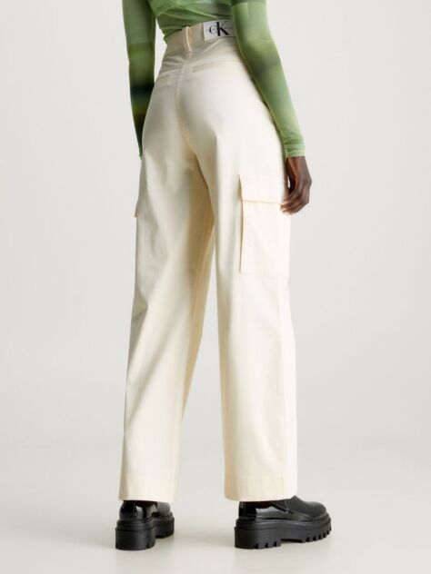 Yellow Straight Cotton Cargo Pants  Women