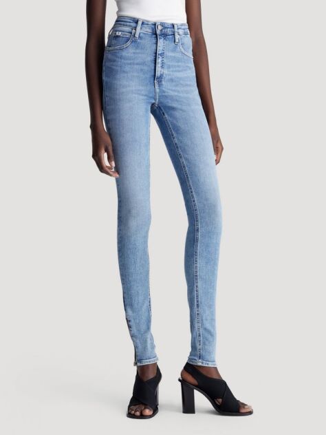 Denim Ψηλόμεσο Skinny Τζιν Με Φερμουάρ Στον Αστράγαλο  Γυναίκα