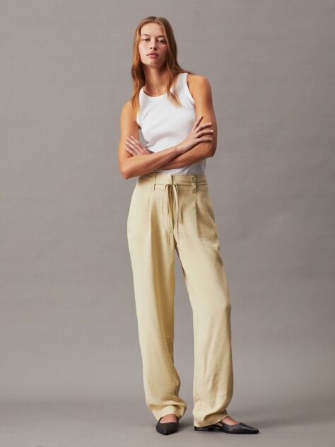 Green Soft Twill Tapered Trousers  Women
