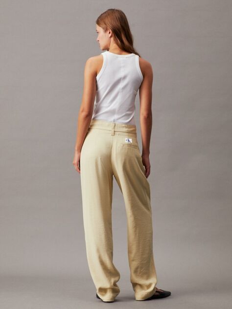 Green Soft Twill Tapered Trousers  Women