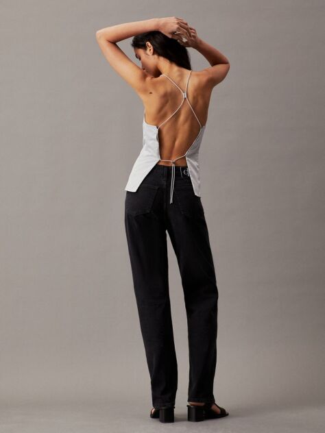 Grey Tie Back Parachute Top  Women