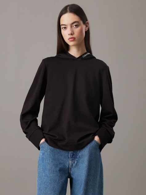 Black Relaxed Milano Jersey Hoodie  Women