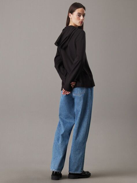 Black Relaxed Milano Jersey Hoodie  Women