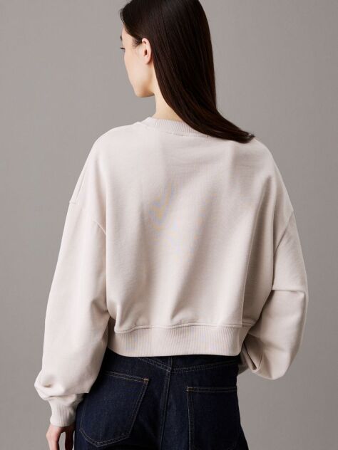 Grey Boxy Cotton Terry Sweatshirt  Women