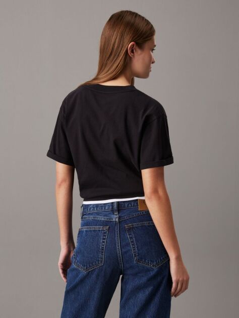 Black Relaxed Monogram T-shirt  Women