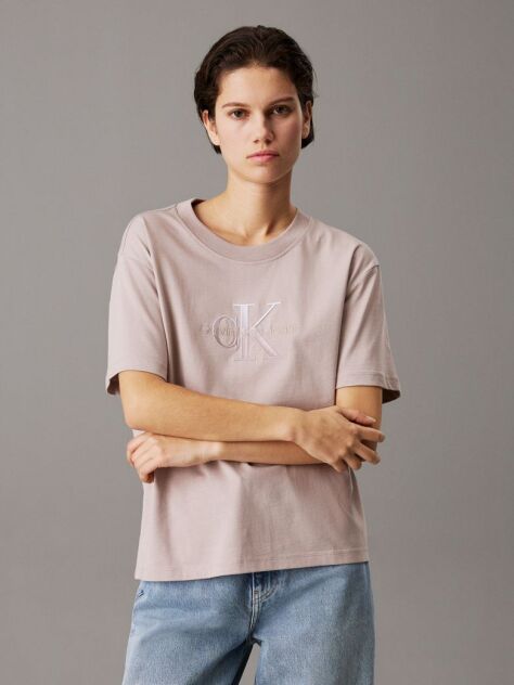 Grey Relaxed Monogram T-shirt  Women