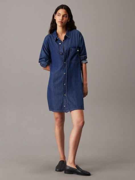 Denim Belted Denim Shirt Dress  Women