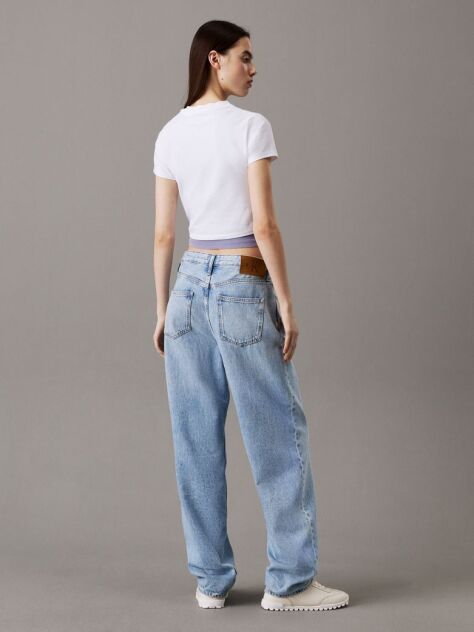 Λευκό Cropped Βαμβακερό T-shirt  Γυναίκα