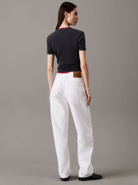 Black Slim Ribbed Cotton T-shirt  Women