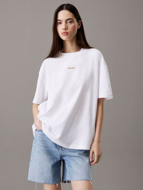White Boyfriend Badge T-shirt  Women