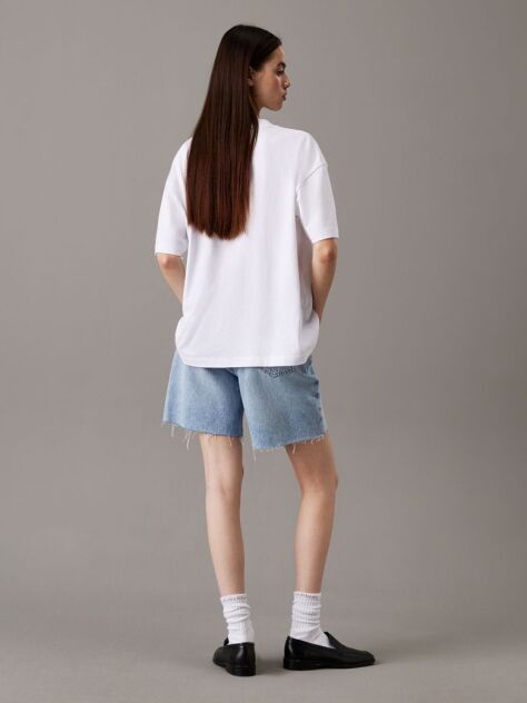 White Boyfriend Badge T-shirt  Women