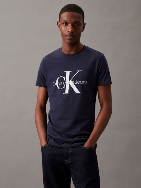 Blue Monogram Slim T-Shirt  Men