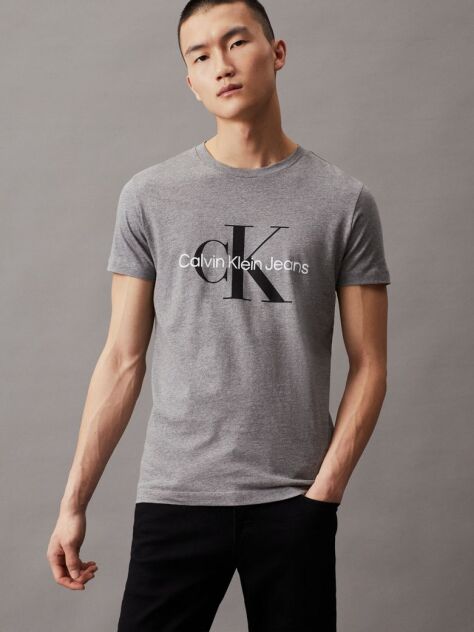 Γκρι Slim T-Shirt Με Μονόγραμμα  Άνδρας
