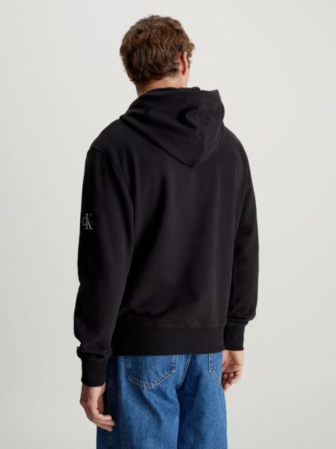 Μαύρο Βαμβακερό Hoodie Με Λογότυπο  Άνδρας