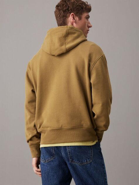 Brown Cotton Terry Hoodie  Men